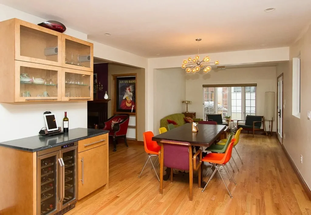 CD8G0055 Modern Denver home addition remodel, hardwood floors, modern light fixtures and custom cabinetry.